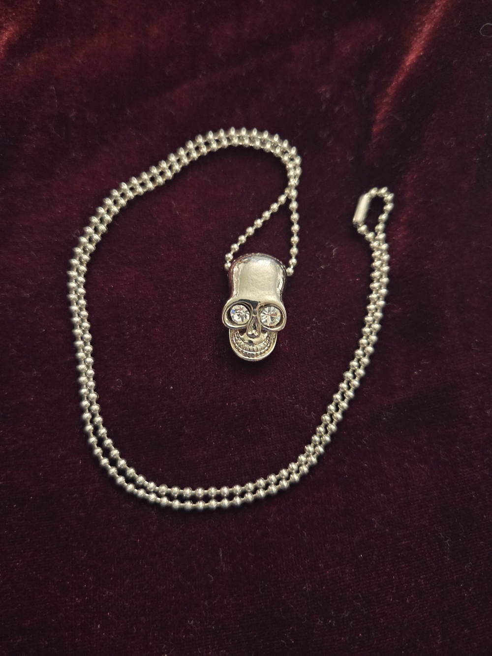 Silver Skull Pendant Necklace - NWOT